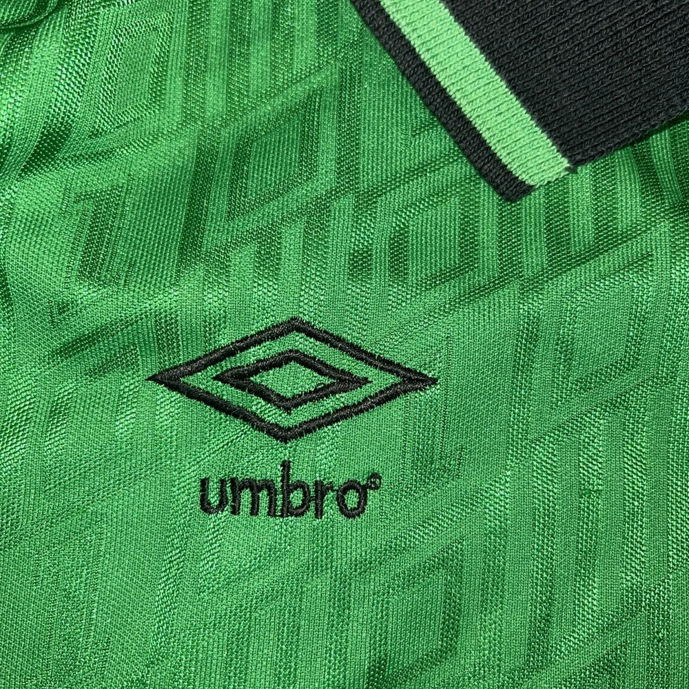 Umbro Soccer Jersey Green Long Sleeve Youth Large Vintage Goalkeeper Top - Picture 2 of 9